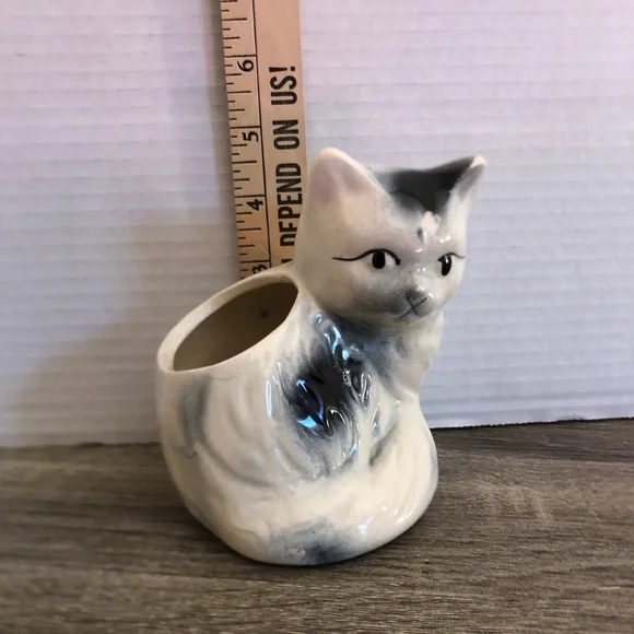 Vtg Ceramic Cat Planter - Picture 9 of 13